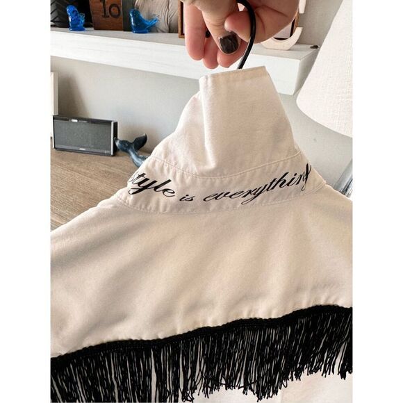 Norma Kamali Fringe Button Down Blouse - Timeless Style Is Everything But Fashio - Picture 10 of 13